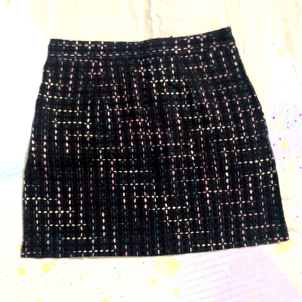 Multi colored tweed mini skirt
